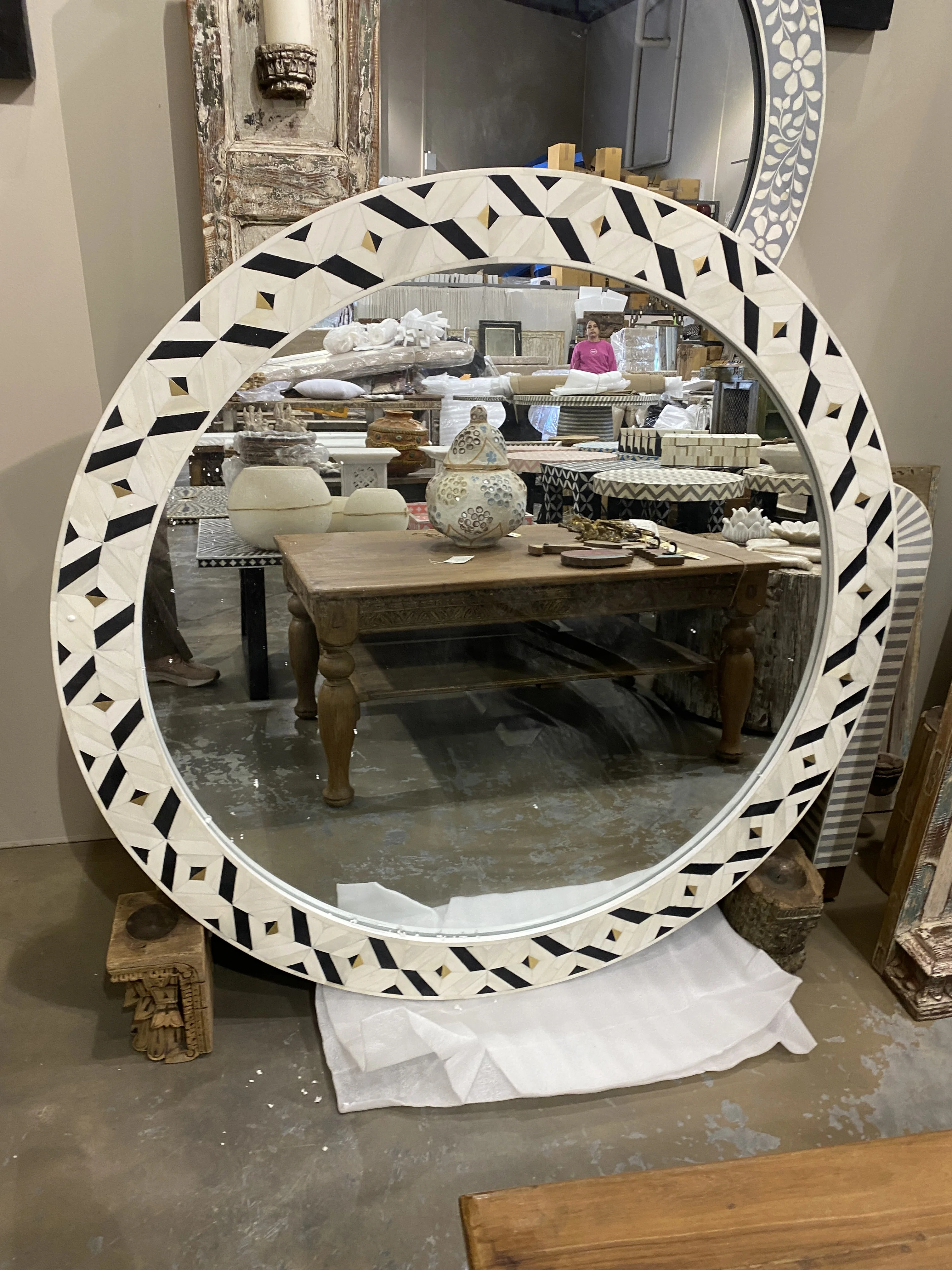 Bone Inlay Mirror Frame Best Quality Handmade Work Wall Decor Mirror Use Bathroom Living Room Home Mirror By Manufacturer
