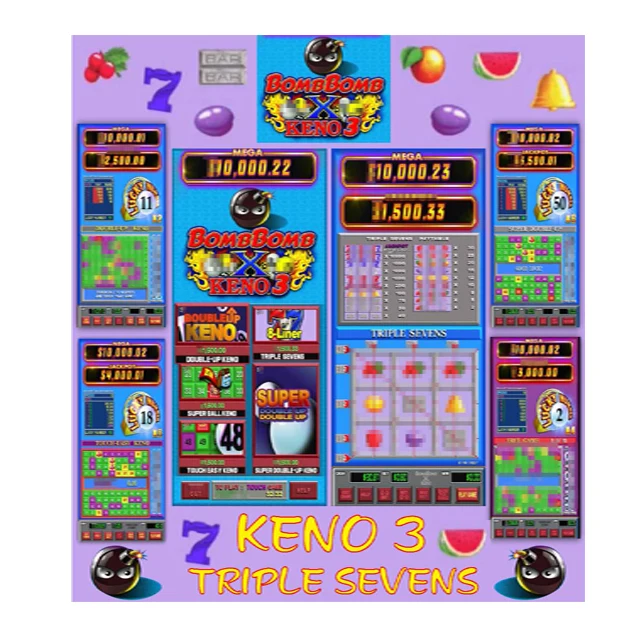 Vertical Texas KENO  bomb bomb keno 3 game board for arcade game machine fire line WMS 550 POT of Gold factory direct sale