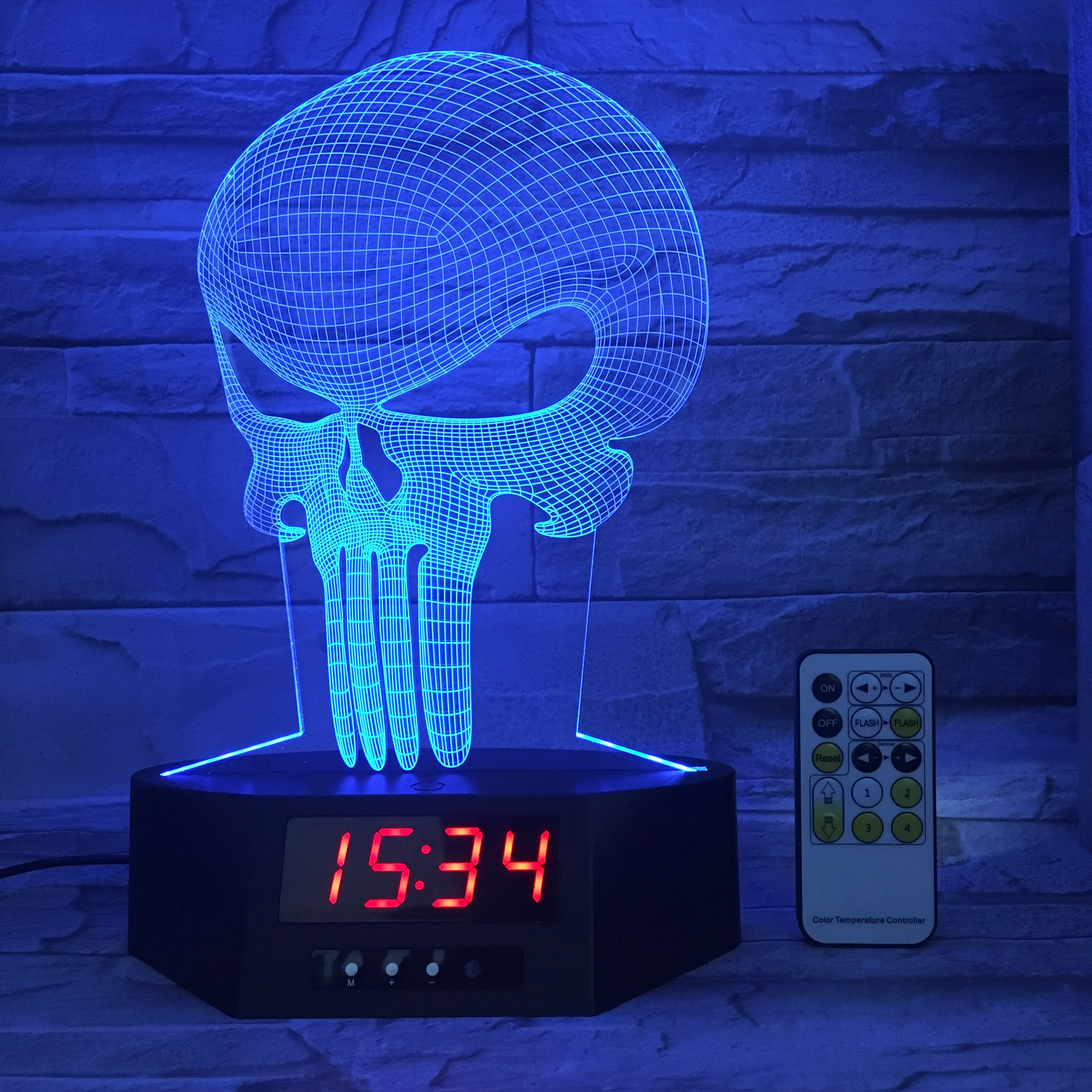 with Clock Base Unique Ship Image 3D Lamp Indoor Decoration Lamp 7 Color Changing 3d Visual Effect LED Night Lighting