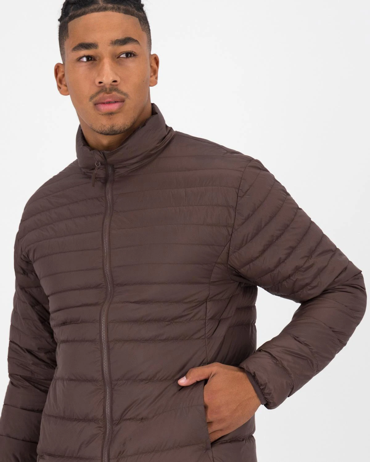 High Quality Lightweight Winter Puffer Jacket Men Fashion Bubble Quilted Bomber Coat Hooded Stand Collar Cheap Fabric Material