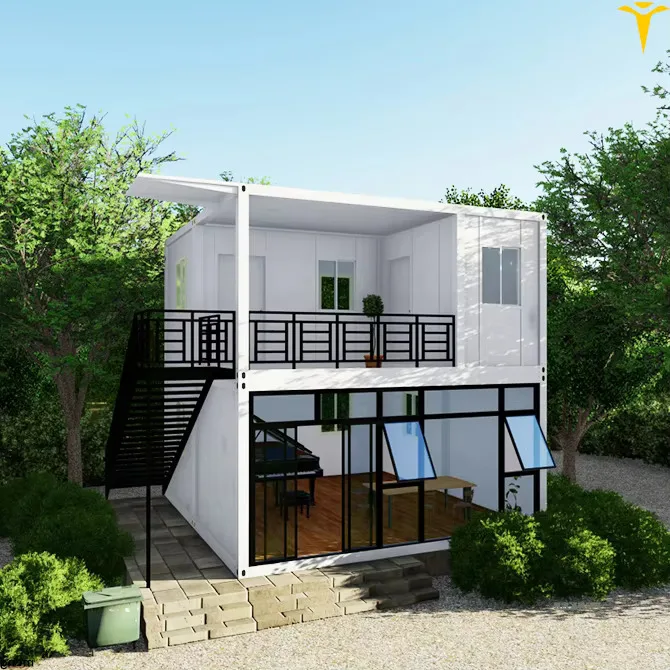 Hot sale steel structure gable roof 3 bedroom house tiny container homes prefab houses