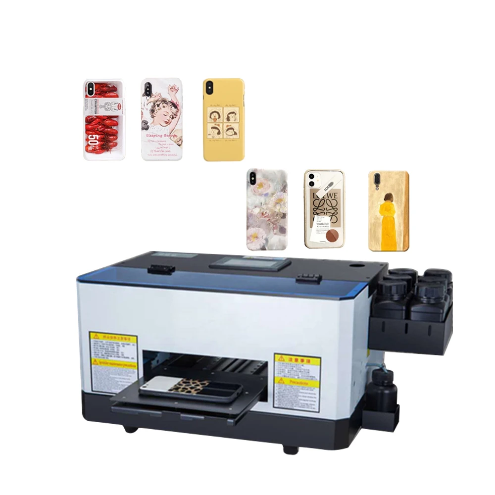 Mini Inkjet Printing Machine 6 Colors Uv Led Flatbed Printer For Id Card Phone Case