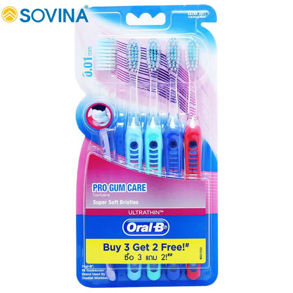 Oral B Pro Gum Care Toothbrush Super Soft Ultrathin Bristles 5pcs/pack 6packs/Box 4 Boxes/case Home Disposable Buy 3 Get 2 Free