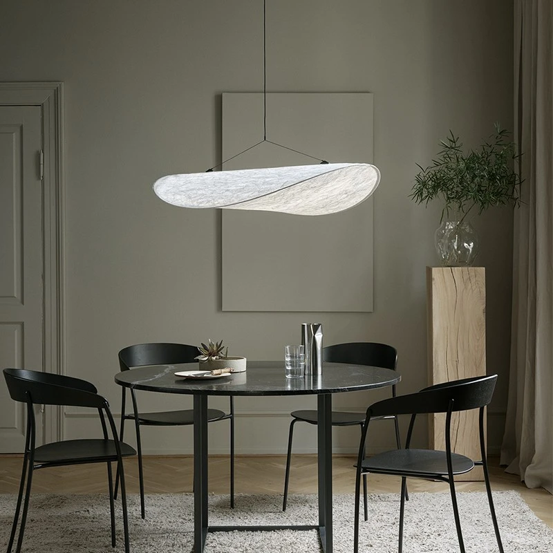 Custom  Aluminium Indoor Decorative Led Pendant Lamp Handmade Silk Fabric Home Hotel Villa Modern Chandelier Pendant Light