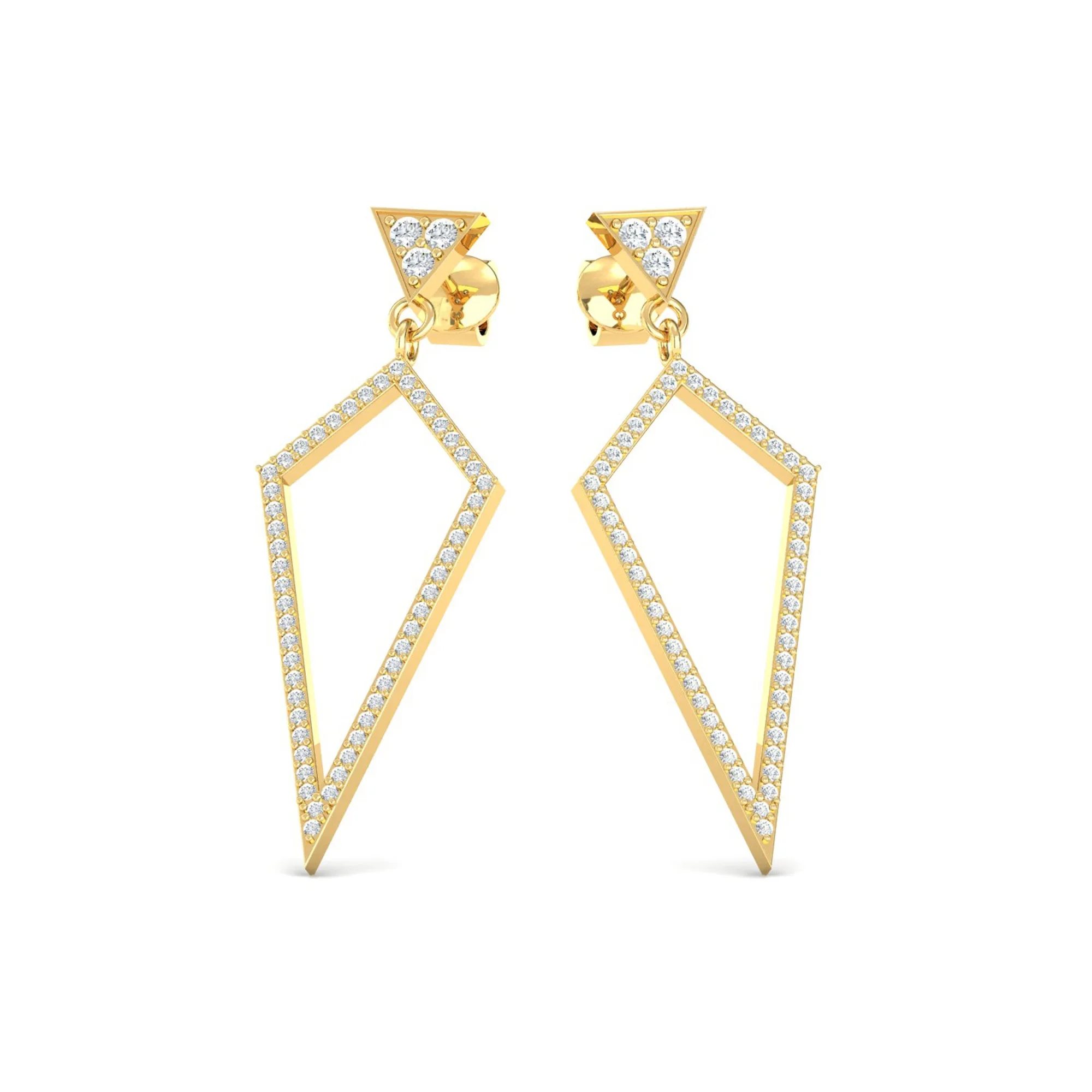 Fashion Jewelry Earrings Luxury Fresh Design Solid Gold Fine Jewelry Earring With Real Diamonds Earring For Women Jewelry