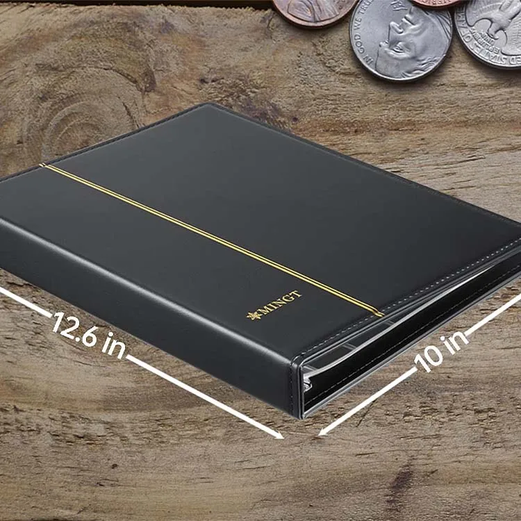 Customized 370 Pockets Coin And Notes Currency Money Stamp Collecting Binder Coin Collector Black Album Coin Collection Book