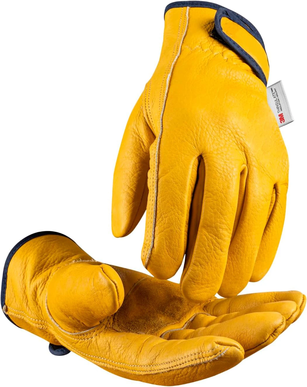 High Quality Grain Cowhide Leather Driver Gloves 3M Thinsulate Lining Work Safety Gloves Winter Warm Anti Slip Driving Gloves
