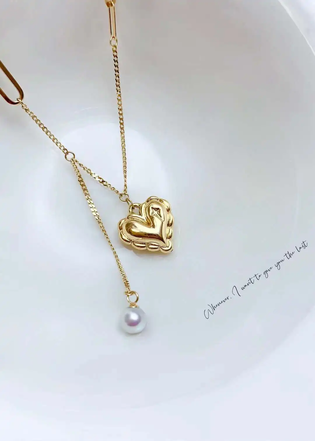 Lerca Fashion Freshwater Pearl Pure 18k Gold Charms Pendants Necklace Women Ladies Bridal Engagement Wedding Jewelry