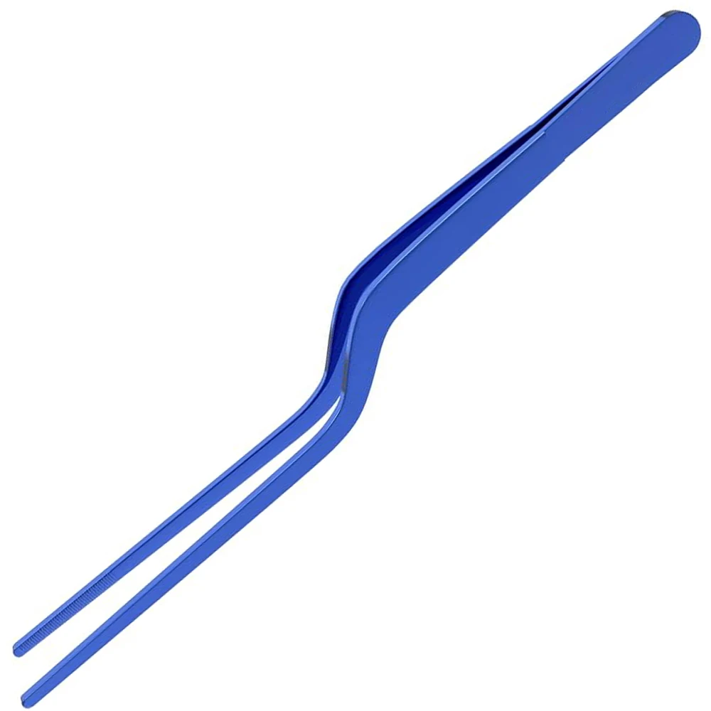 Long Chef Plating Tweezers Stainless Steel 20 cm Straight Regular Tip Kitchen Cooking Tweezers Tongs