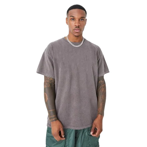 Customize LOGO Top quality cotton acid wash t-shirt oversized retro mineral wash t shirt heavyweight vintage t shirt