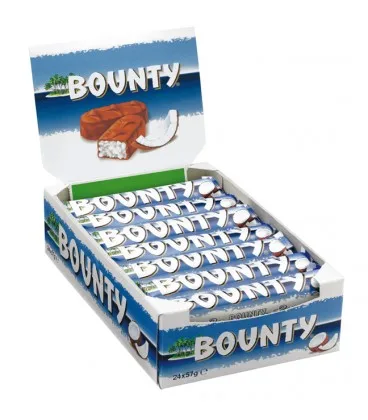 Factory Supply Bounty Chocolate 57gr X 24 Pieces X Box Chocolate Bar With Coconut Snacks Wholesale