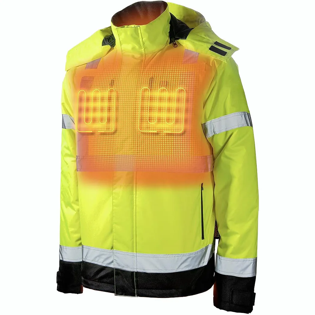 HCSP custom sport waterproof winter high visibility reflective jacket heated reflective safety clothing  work