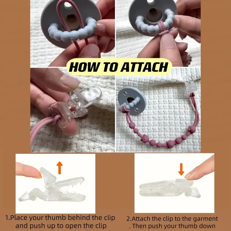 Cute Pacifier Chains With Clip Adjustable Silicone Chain Stretchable Stroller Hanging Strap Food Grade Bottle Safety