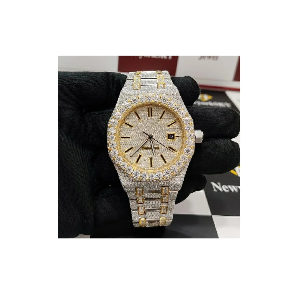 Luxury Custom Rappers Hip Hop Diamond Wrist Watch VVS Moissanite Iced Out Moissanite Diamond Watches Birthday Gift for men women