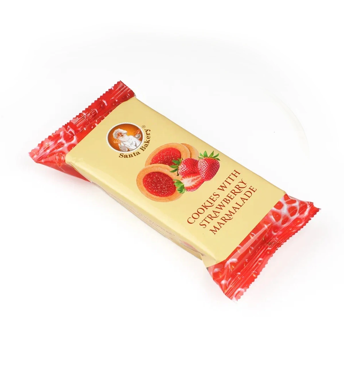 Natural ingredients COOKIES WITH STRAWBERRY MARMALADE 69 g sweet butter cookies biscuits with Sjam filling for food