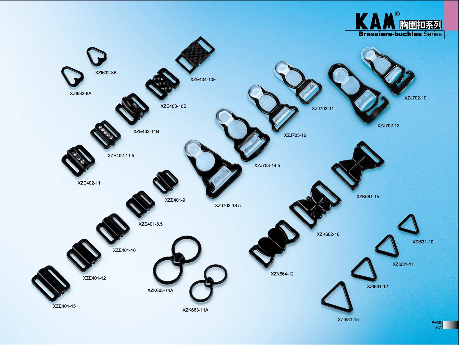 Garment Accessories Plastic brassiere buckle 6-20Mm Ring and Slider for woman