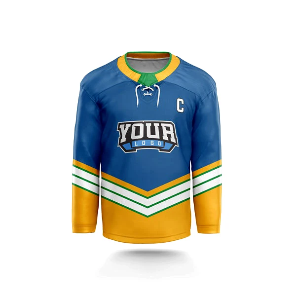 OEM Wholesale custom hockey jersey V neck long sleeve custom labels and logos ice hockey shirts with digital printing