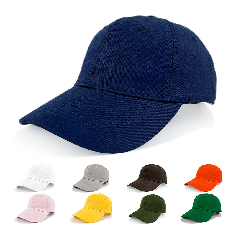 Solid Color 100% cotton plain soft top embroidery sports cap Dad hats cotton adjustable blank custom unstructured baseball cap