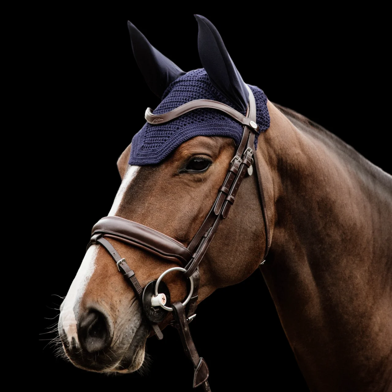 Designer with Logo Ear Bonnet Wholesale Products Equestrian Horse Fly Veil Equipment For Horse Ear Bonnet