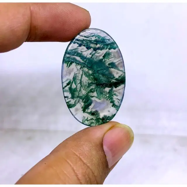 Natural Green Moss Agate Loose Gemstone Wholesale Moss Agate Cabochon Loose Moss Agate Crystals Gemstone For Making Jewelry