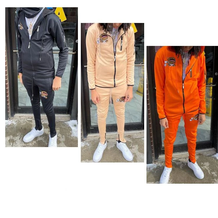 Hot Sale Customized Men Tracksuit Men Sweatsuit Sportswear Suit Custom Made Mens Jogging Set