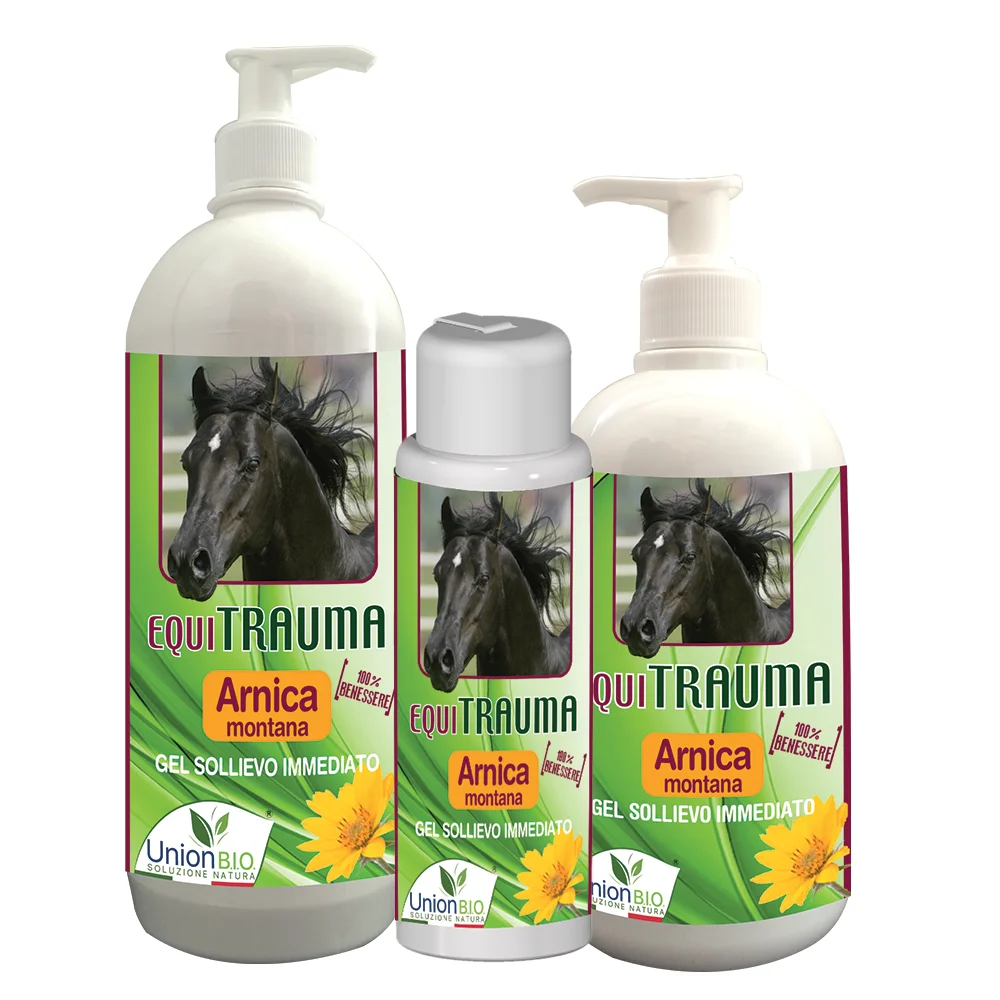 Top quality made in Italy plant based formulation EQUITRAUMA natural gel with arnica for horses