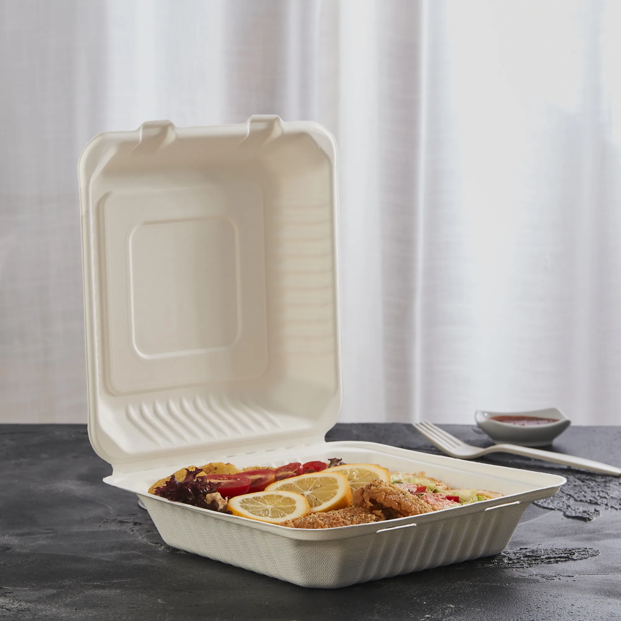 International popular One Time Use Food Biodegradable Food  Eco Container  Box