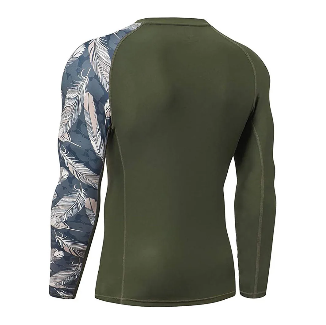 Compression Gym Shirts Long Sleeve Custom BJJ Rashguard MMA Sublimated Mens Rash Guard