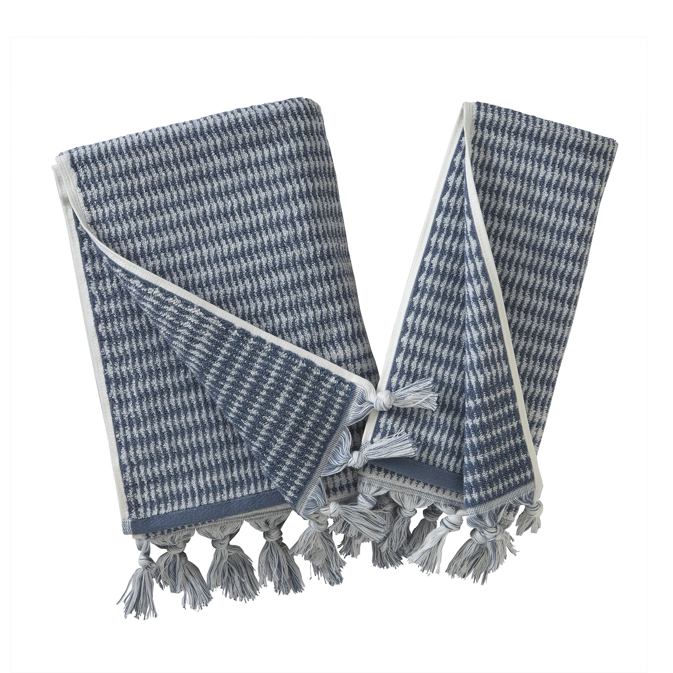 Blue Bath Hand Set of 6 100% Cotton Bathroom Hand 24x48 Inch Ultra Soft Spa Hand OEM ODM style customization logo