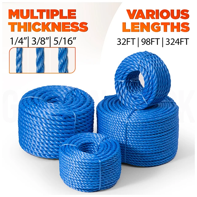 Blue Twisted Polypropylene Rope Weather-Resistant and Reliable for Demanding Marine Industrial & Fishing Applications