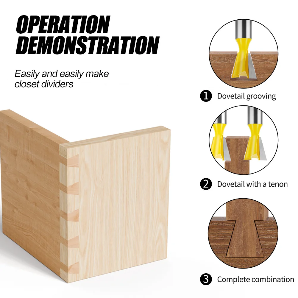 8mm Shank Cemented Carbide Carbide Straight Dovetail Knife Small Dovetail Knife Carbide Woodworking Milling Cutter
