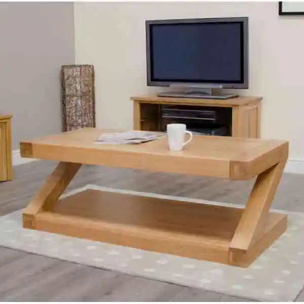 Home Furniture  High Quality  Solid Oak  Furniture Unique Z Shape table For  Room EXport standard Vietnam Manufacture
