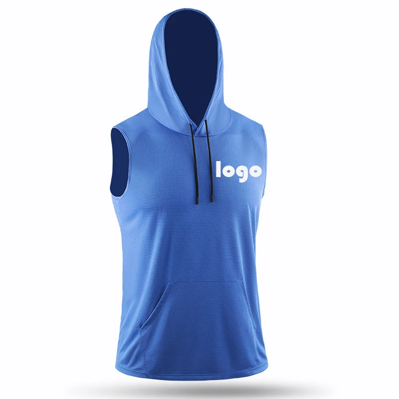High Quality Muscle Gyms Hoodie sleeveless Fitness Clothes Mens Bodybuilding Stringers Tank Top Sleeveless hoodies Custom logo