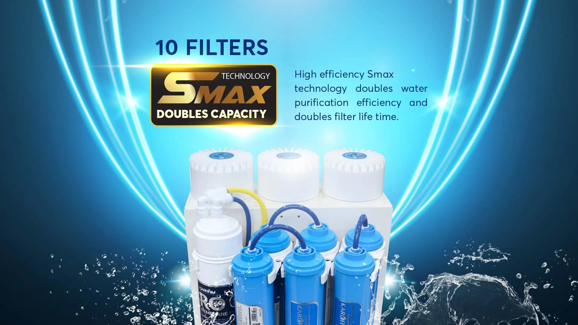 Innovative under sink Ro water filter Karofi 10 stage RO Water Filter KAQ-U05 with High Quality Good Price