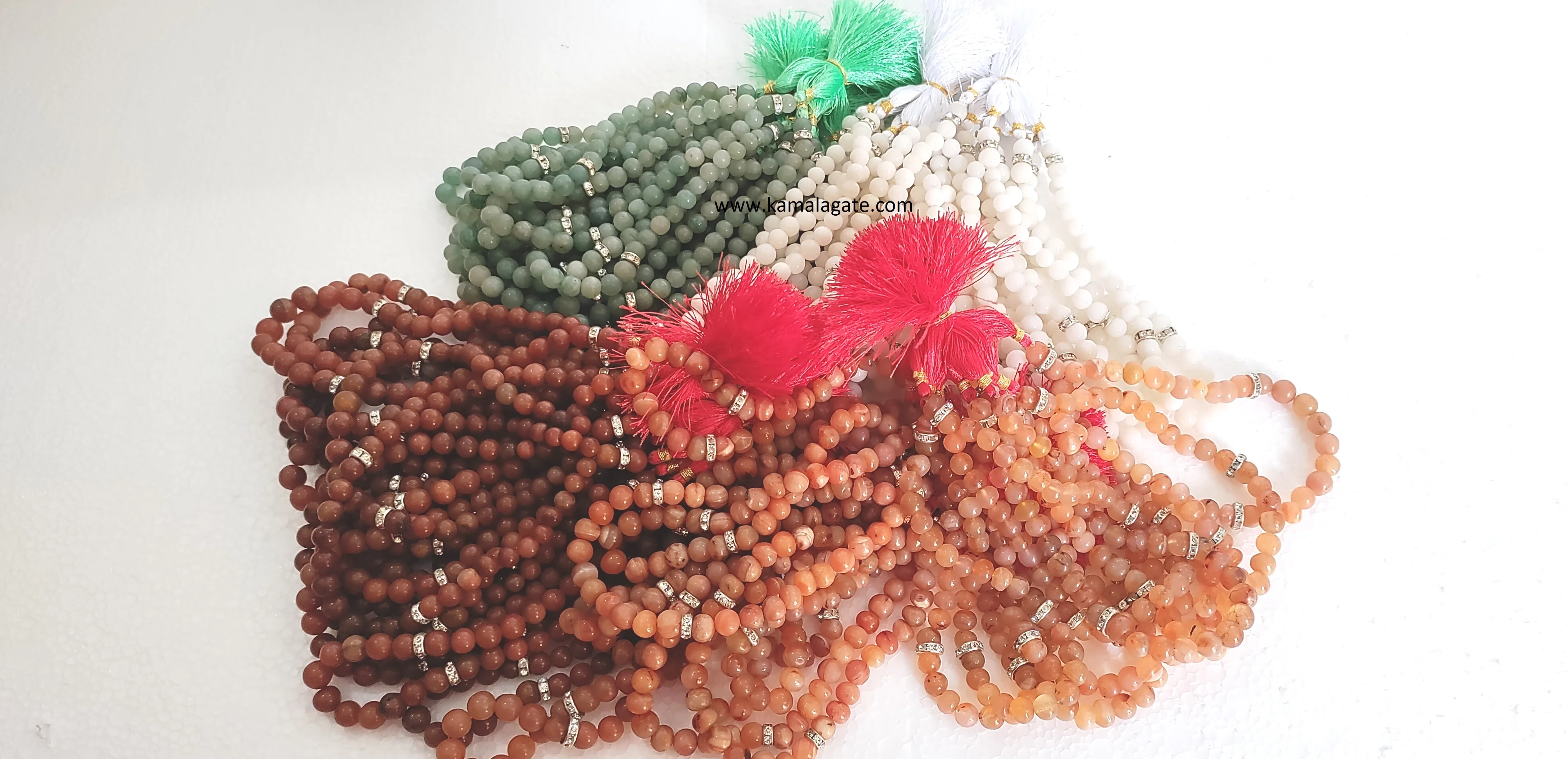 wholesale agate Natural Stone Crystal Carved  Green Aventurine 33 Beads Muslim Prayer Islamic Mala Islamic prayer mala for sale