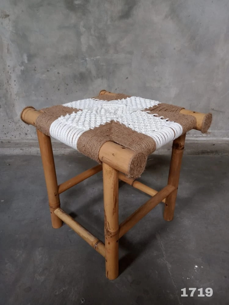 Bamboo woven chair natural eco friendly set outdoor furniture living room classic ottoman