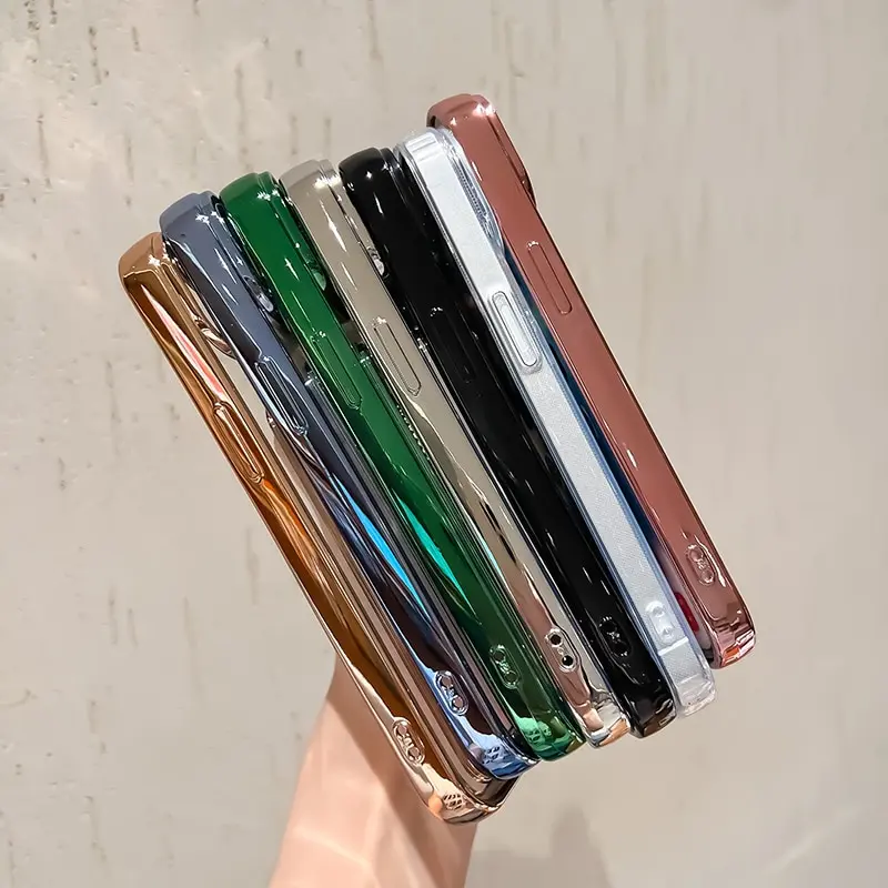 Electroplated Transparent Card Holder Phone Case For iPhone 13 11 12 14 Pro Max 14 Plus Photo Pocket Shockproof TPU Cover