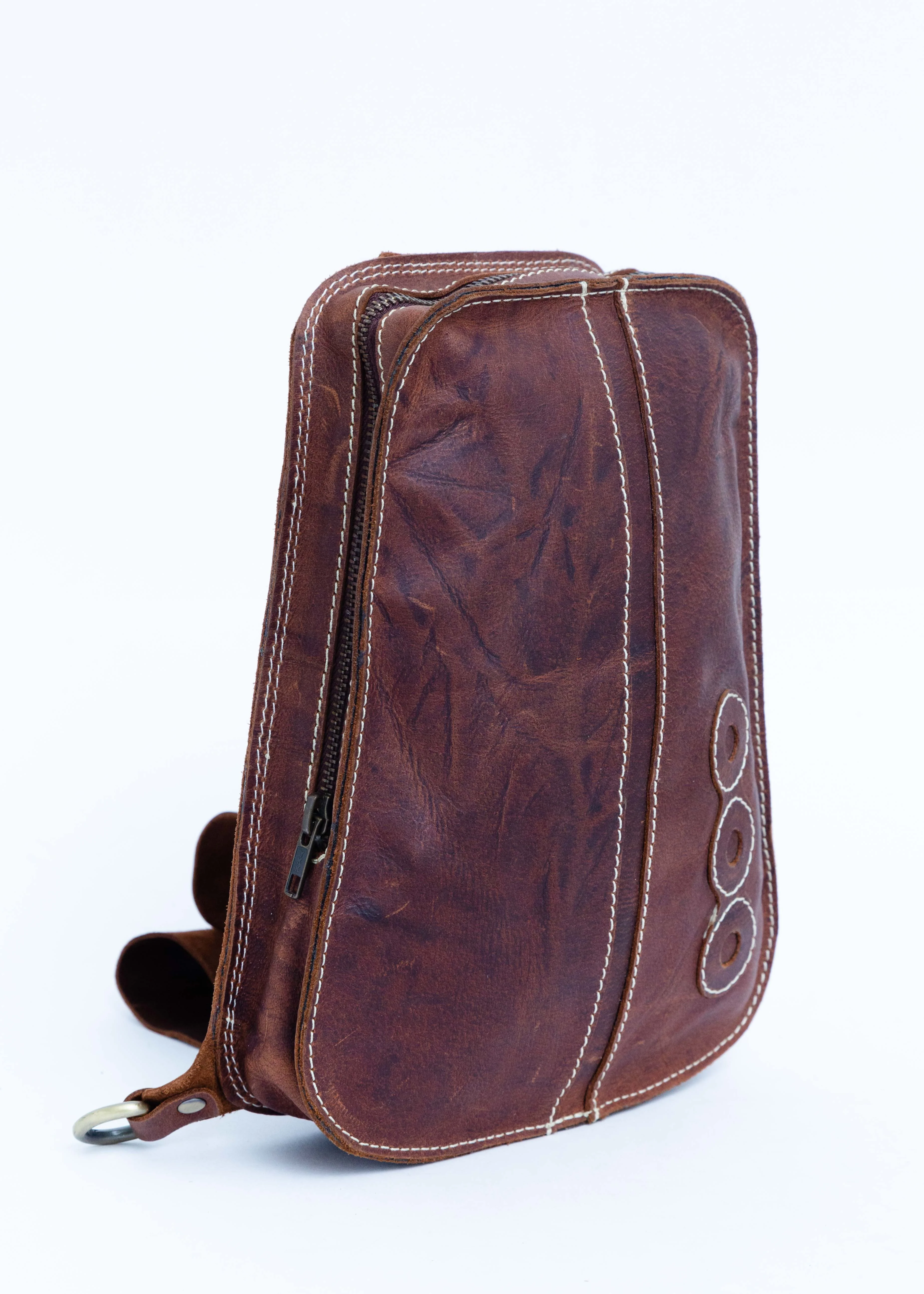 Сумка-нагрудная многоцелевая кожаная на молнии