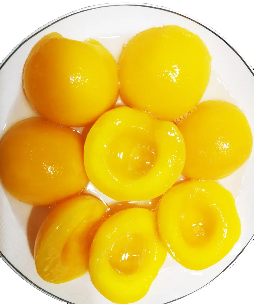 good quality China factory Fresh new crop season 820g Canned Food Yellow Peach half halves in syrup