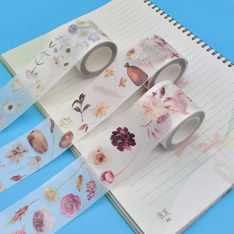 New trends fashion style matte transparent tape pet diy journal scrapbooking washi tape custom for woman