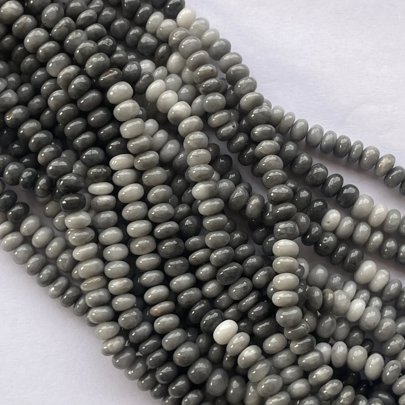 4mm 6mm 8mm 10mm Natural Gray Cats Eye Stone Smooth Rondelle Gemstone Beads Strands for Jewelry Making Semi Precious Online