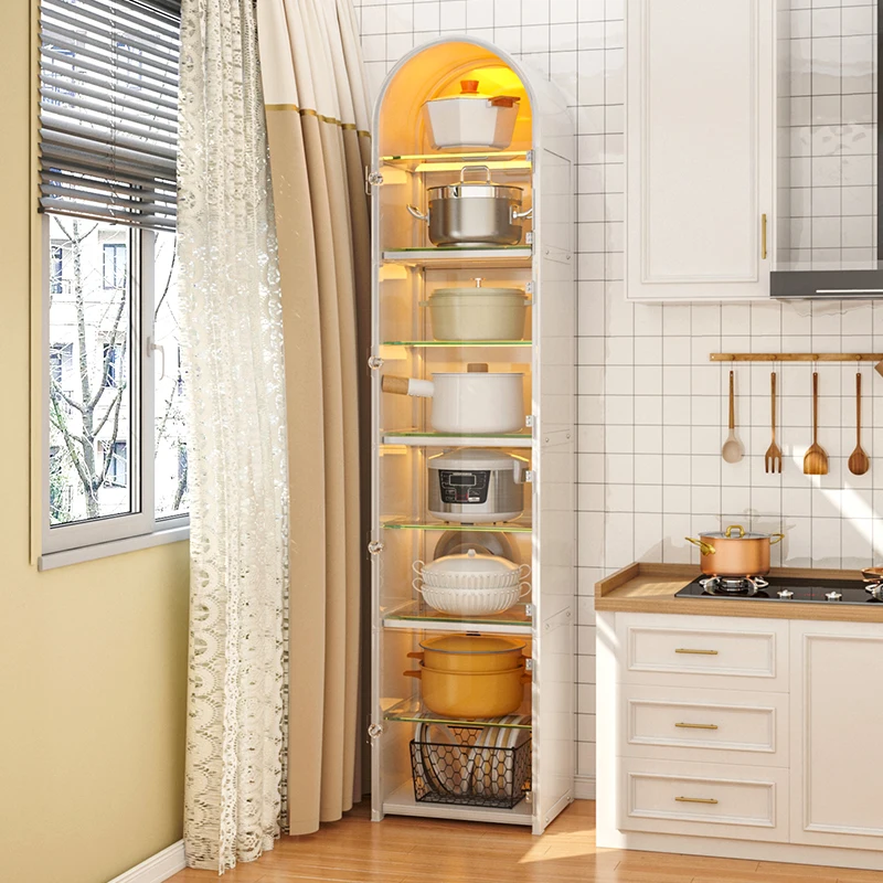 Attles Cheap Price Home Kitchen Utensils Plate 8 Layer Tall With Door Storage Cabinet Rack Storage Shelf