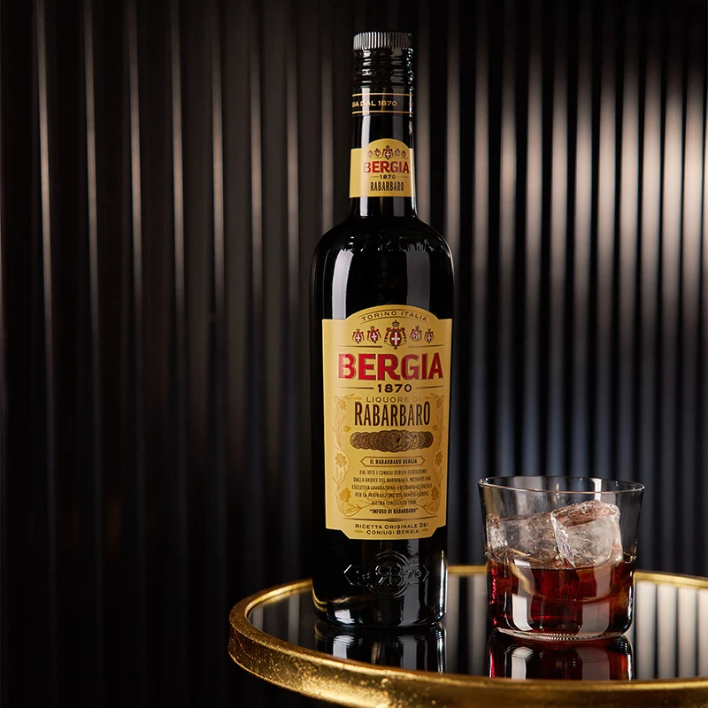 Высшее качество, Сделано в Италии, ликер ревеня, Bergia, бутылка 70 cl, готов для экспорта
