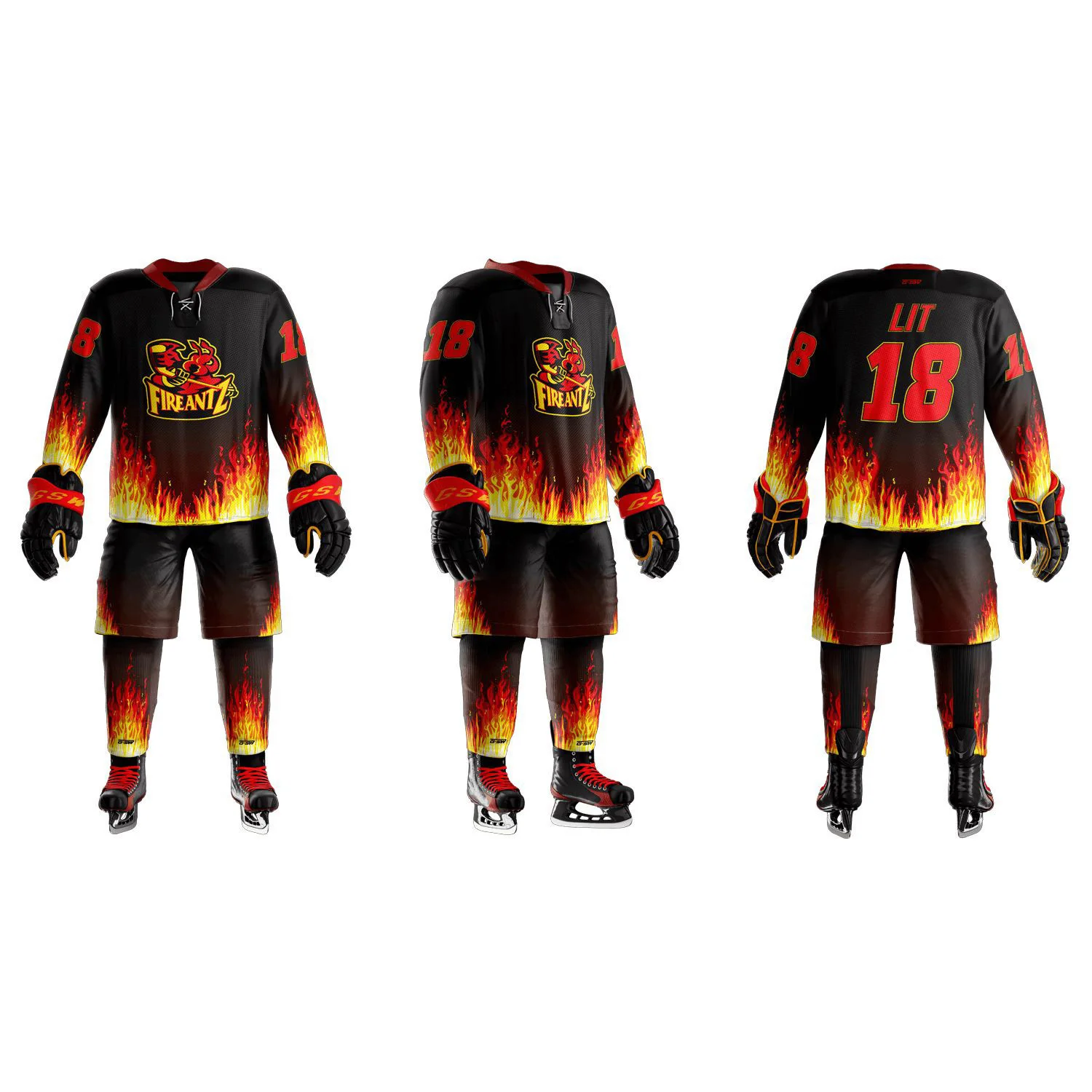 Sports Team Practice 100% Polyester Ice Hockey Jersey Custom Made Superb Quality Men Wear Ice Hockey Uniform By Raccoon Sports