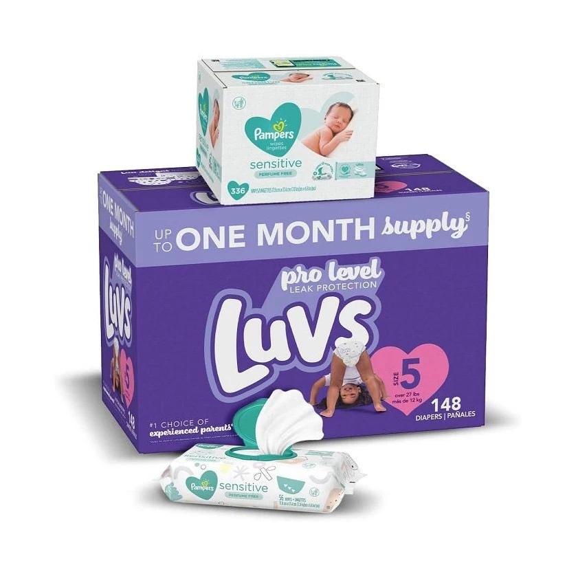 luvs pro level leak protection diapers size 5 172 count economy pack