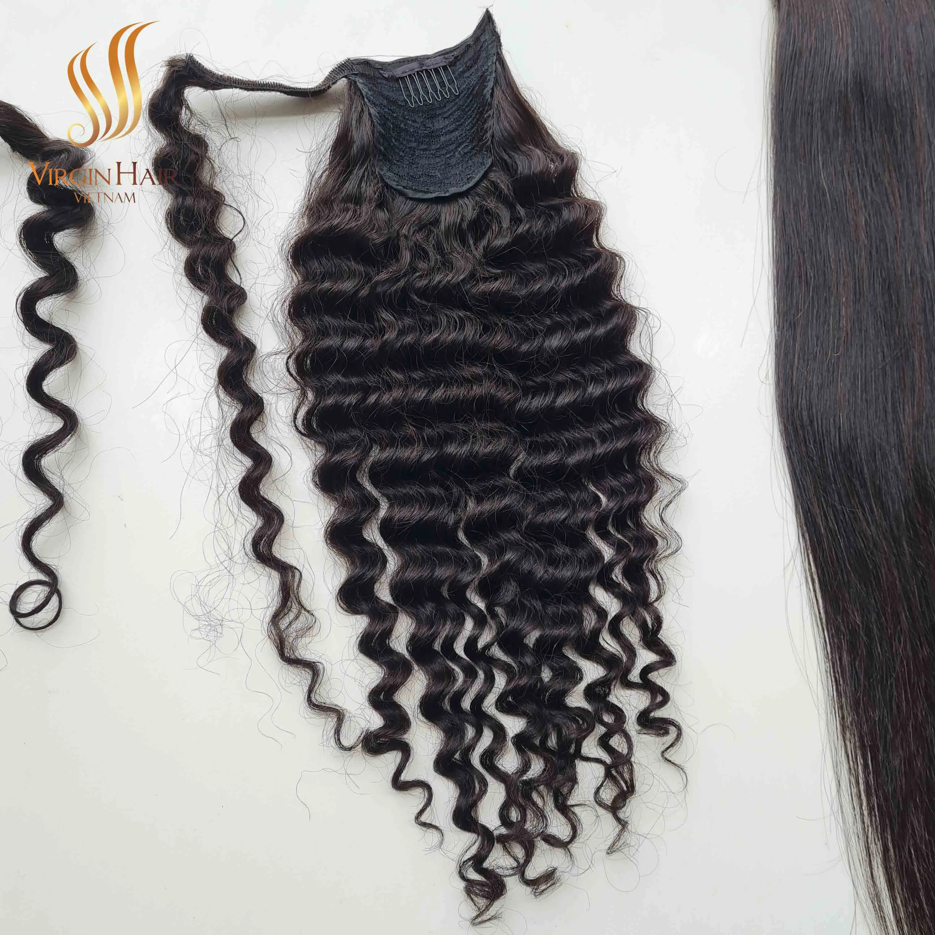 100% Human Hair Ponytail Wholesale Price Customized Style Natural Color High Quality Vietnamese Raw Virgin Hair