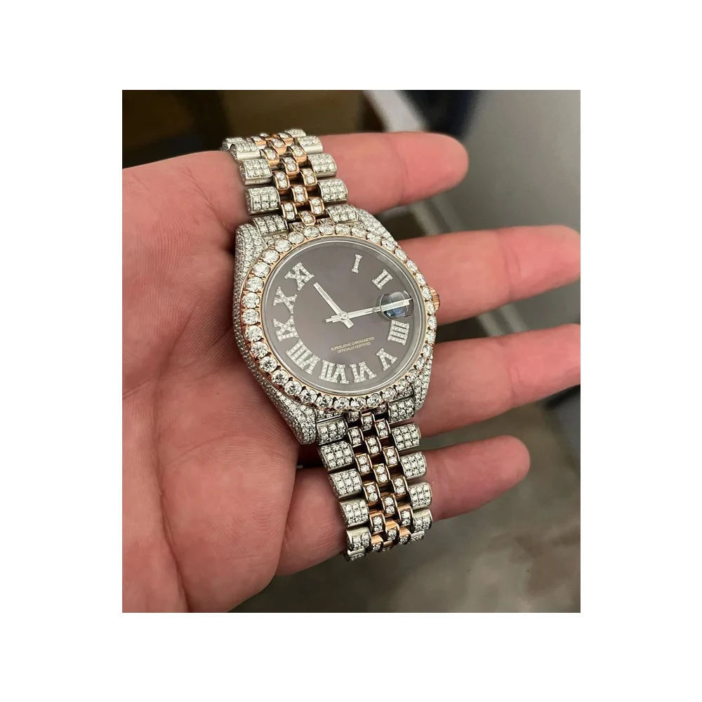 Top Quality 25 CT Moissanite Hip-Hop Diamond  VVS1 White Diamond Automatic Movement Buy Now at Best Price