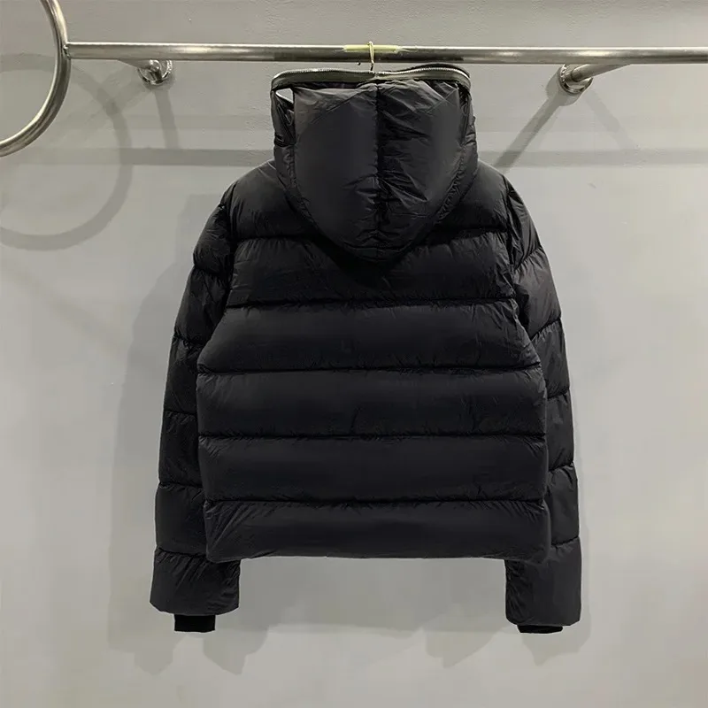 Winter Rick Down Jacket Men Streetwear Shark-head Coat White Goose Down Masked Zip Jacket High Street Quality