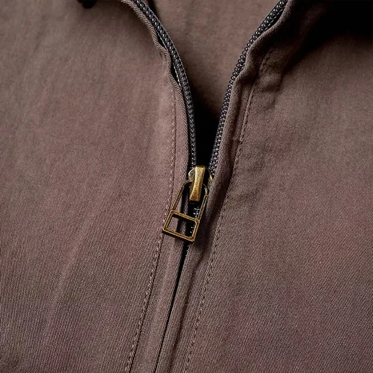 Wholesale nylon short sleeve zip up work men polo t shirt