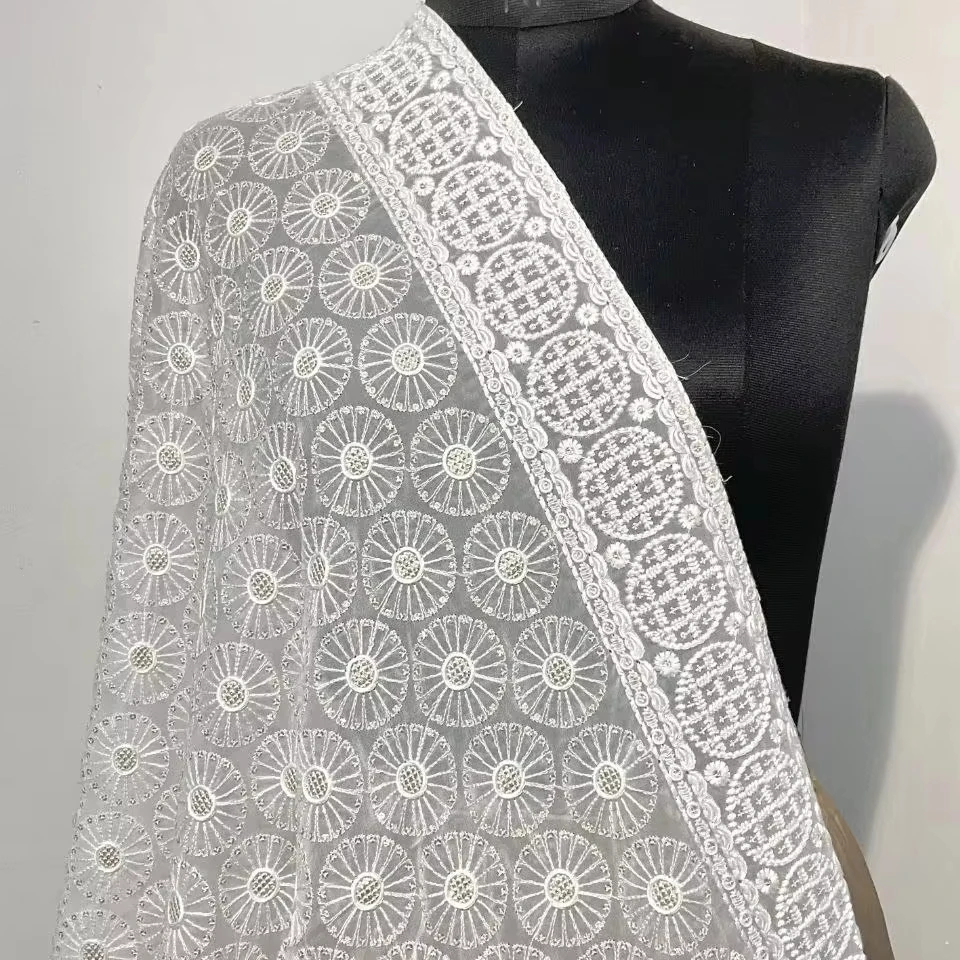 Георжет из чистого вискозы вышитый Dupatta Fancy Shifli для индийских и Пакистанских Этнических сальвар камиз платья